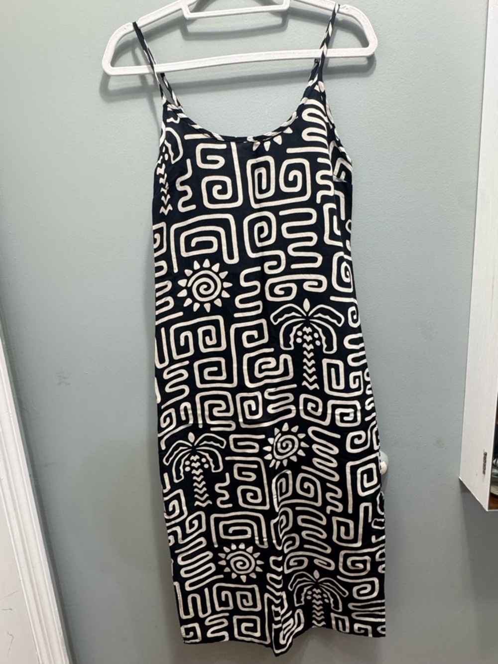 Rip Curl Black and White Geometric Slip Midi Dress